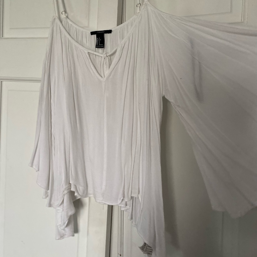 White off the shoulder flowy top